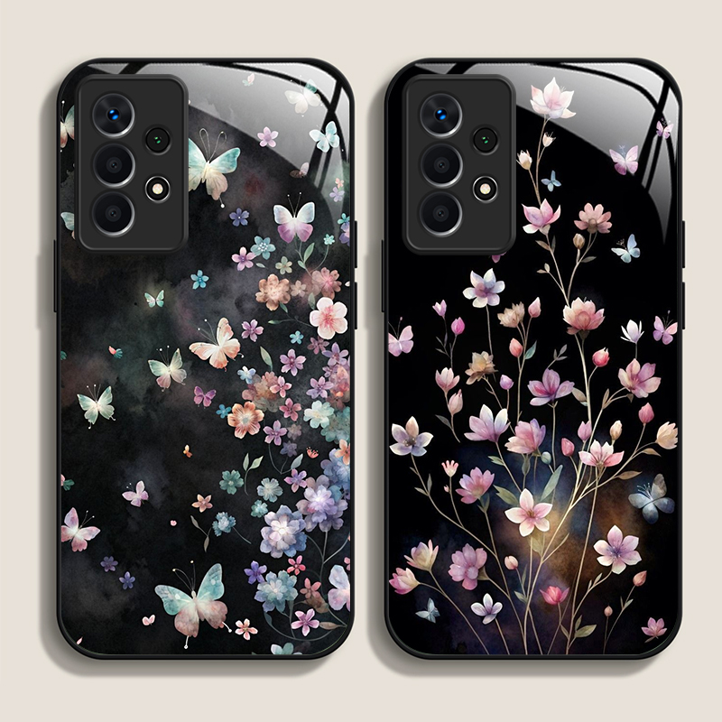 Samsung Galaxy A55 - Vintage Floral Art Schmetterling Blume gehärtetes