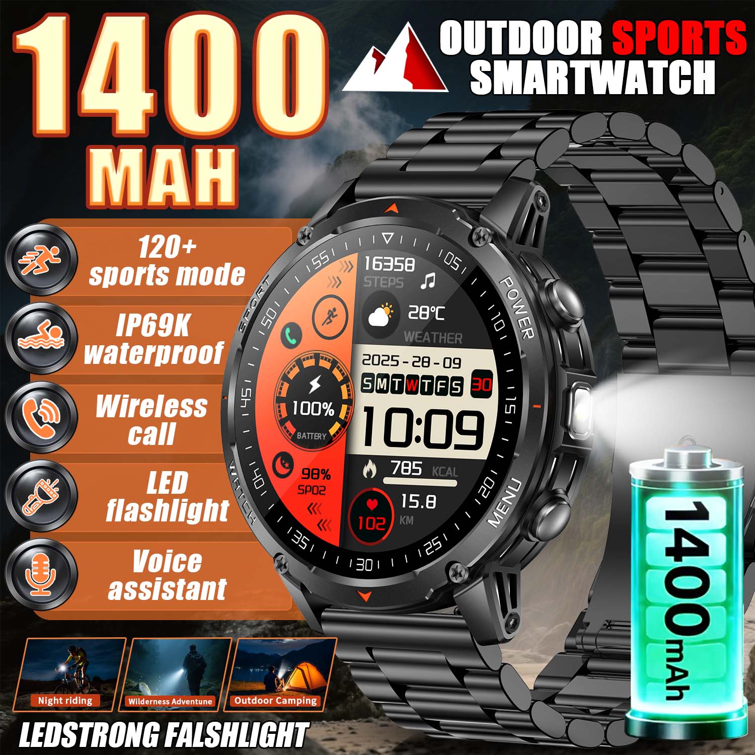 Smart Insole Pressure - 2026 NEUE Smartwatch T-rex3 1400mAh Robuste
