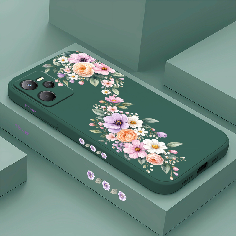 Oppo A78 - Rosa Handyhülle mit kleinem Blumenmuster für