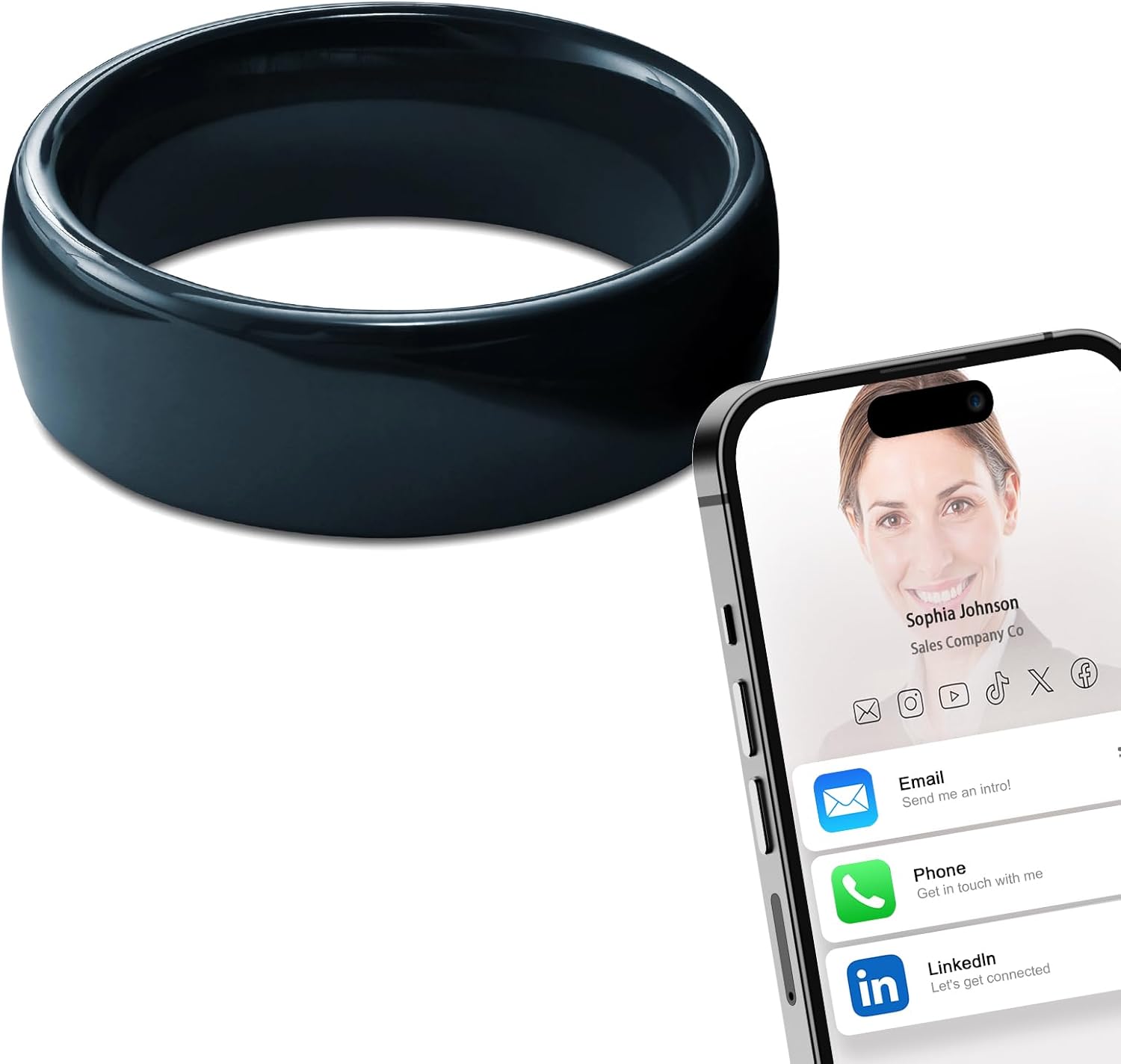 Smart Ring Nfc Pay - Ntag215 NFC Vollkeramik-Smart-Ring, kompatibel mit NFC-fähigen